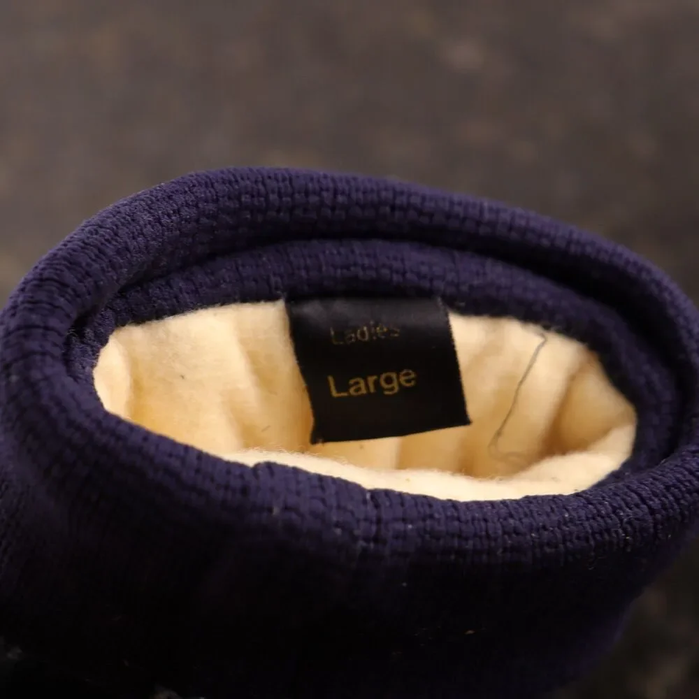 Vintage Thinsulate Women Large Dark Blue Leather Biker‎ Snow Insulated Gloves